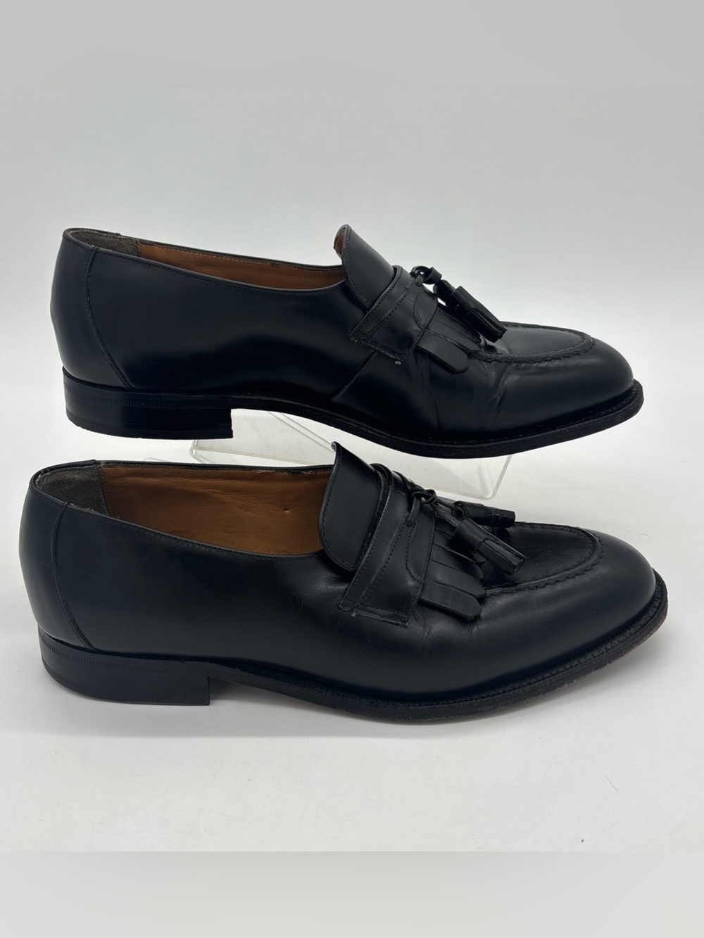Dack’s Classic Tassel Loafers Black Leather Dress Shoes Men's Size 9 EE